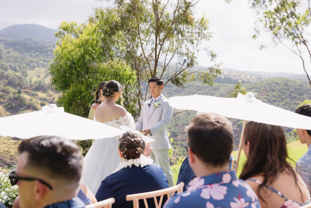 cute picture of the bride and groom at their dream wedding ceremony