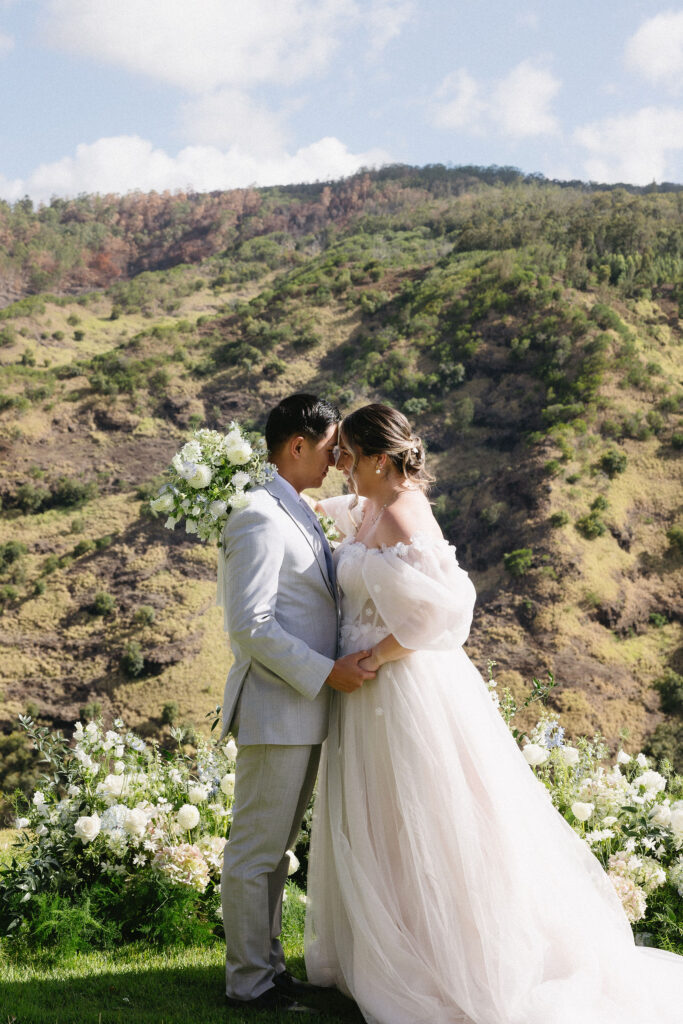 cute picture of the newlyweds at their dream wedding