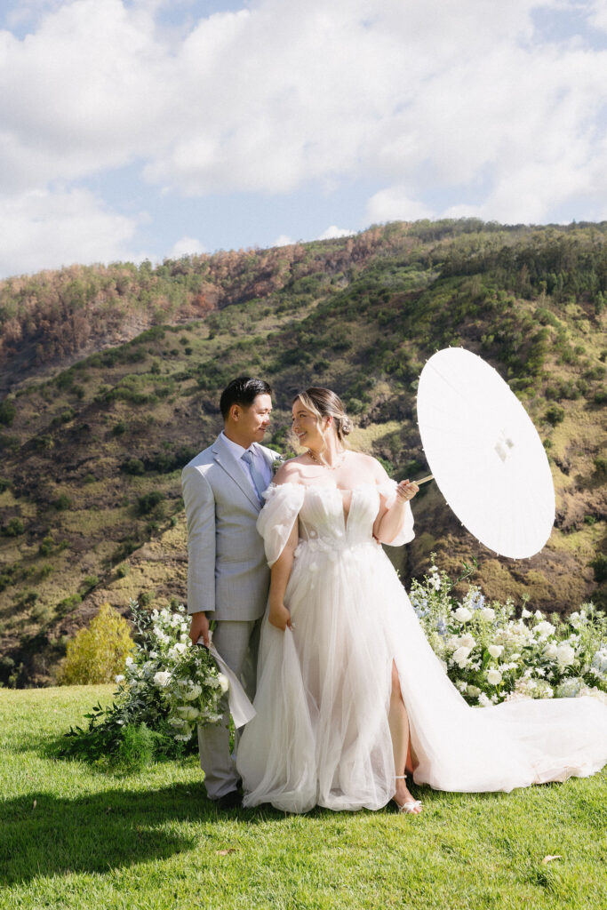 golden hour bridal session in oahu