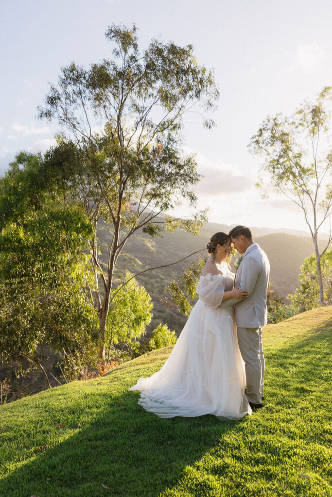 cute picture of the newlyweds hugging