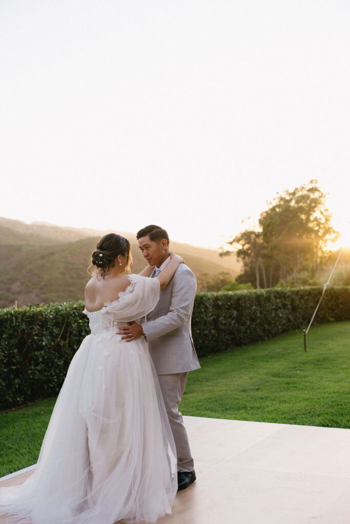 cute picture of the newlyweds dancing