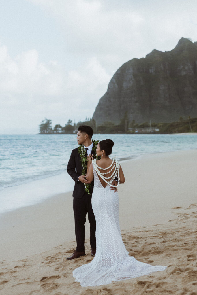 cute picture of the newlyweds hugging