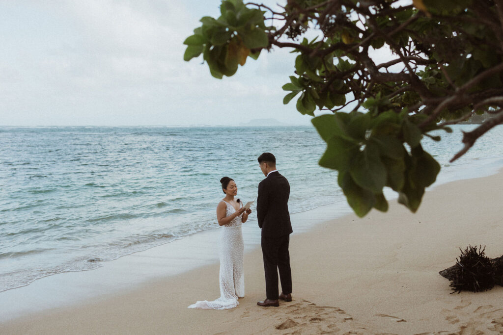 bride and groom at their intimate ceremony