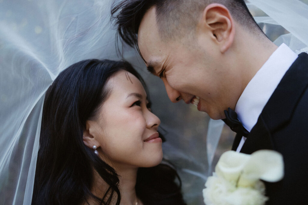 picture of the bride and groom before their ceremony