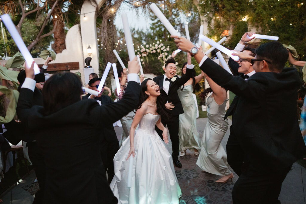 newlyweds dancing at their reception party