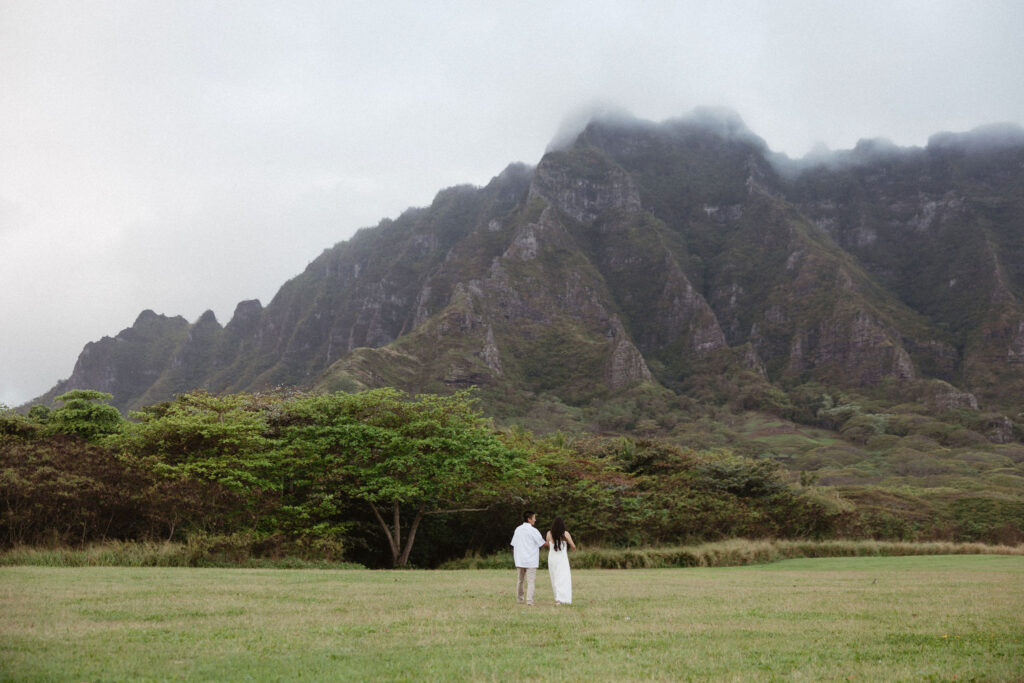 cute picture of the couple at their dream photoshoot in hawaii