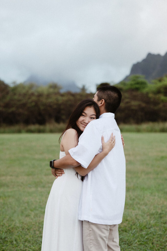 couple at their adventurous couple portraits in hawaii