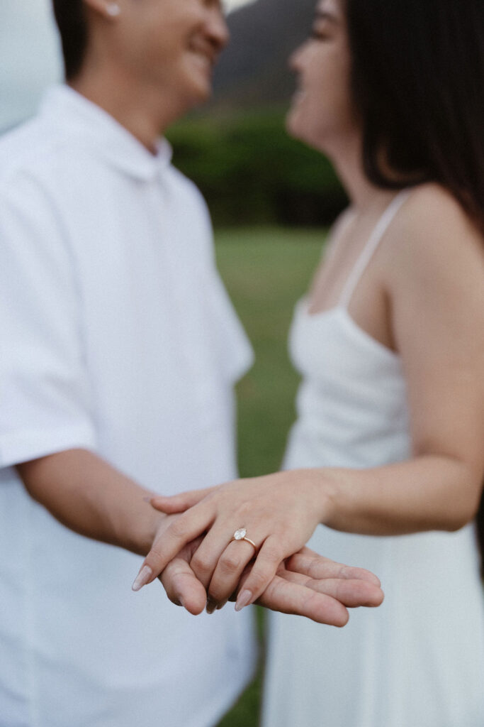 couple holding hands during their photoshoot