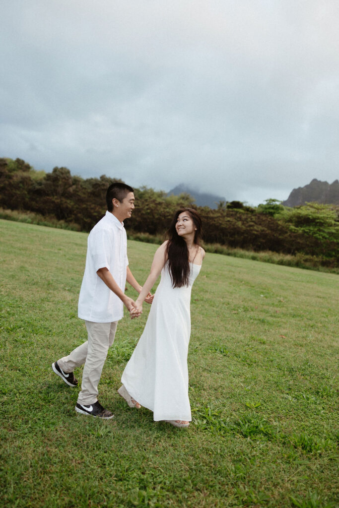 portrait of the couple smiling at each other