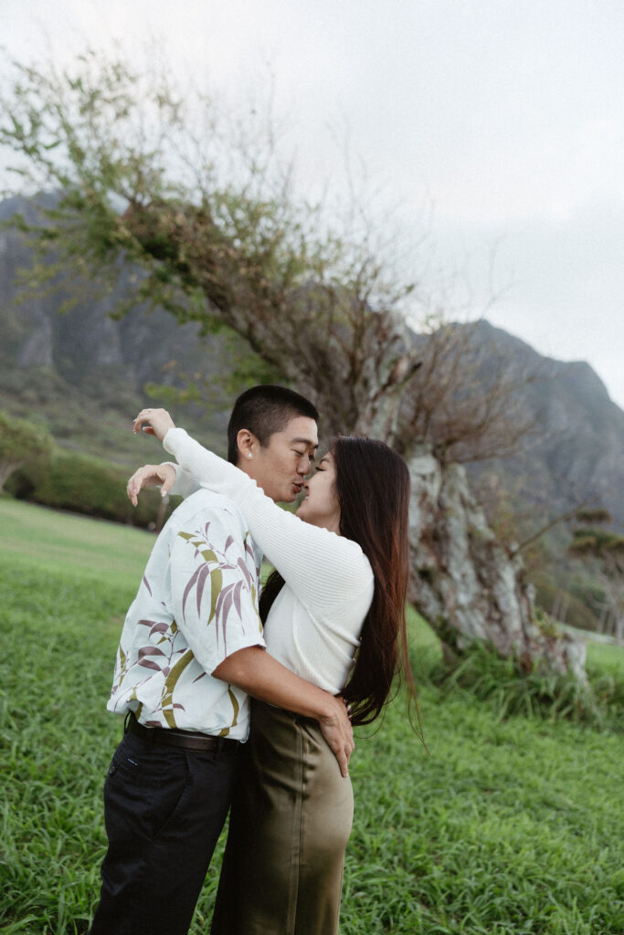 fun and playful engagement session in hawaii