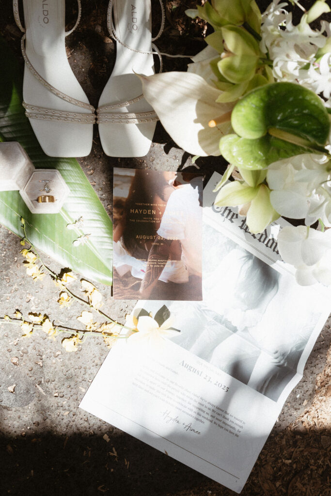 stunning closeup shot of the wedding shoes