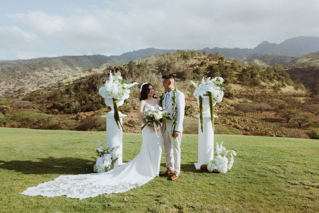 cute picture of the newlyweds after their ceremony