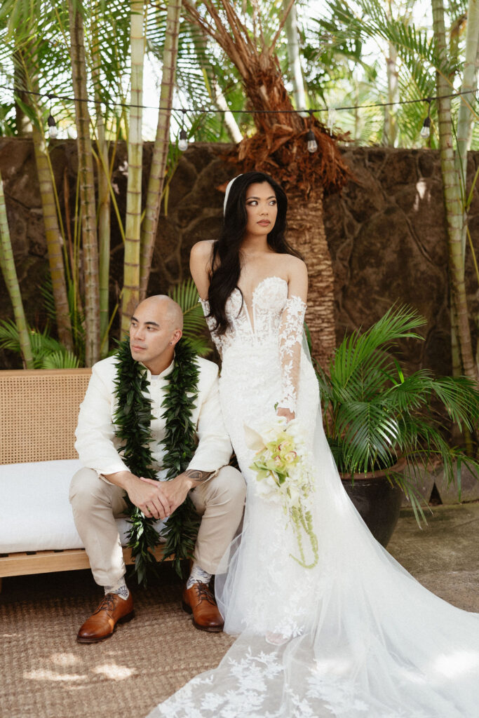 bride and groom at their timeless bridal portraits