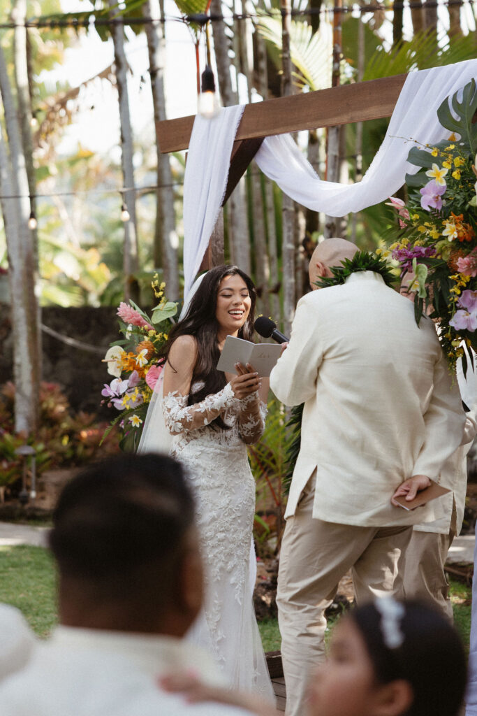 groom emotional during his wedding ceremony