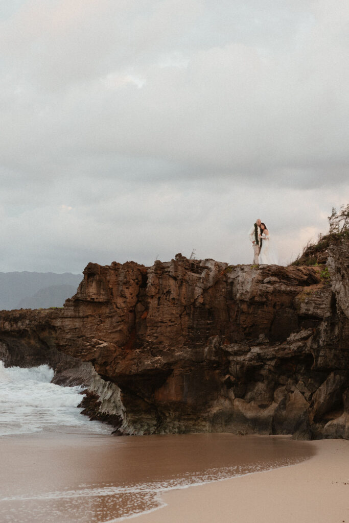 romantic bridal portraits at the beach