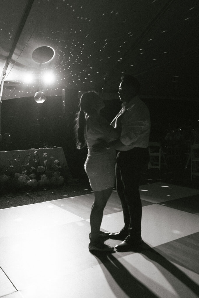 newlyweds at their last dance