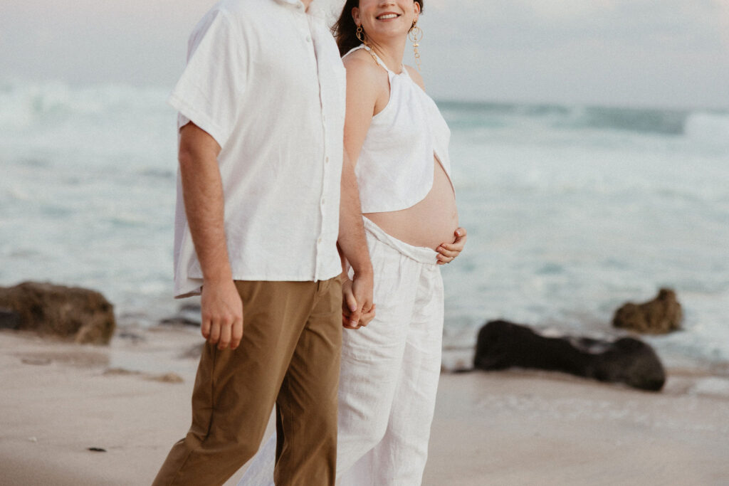 Oahu Maternity Photos at Kaena Point Trail: A Calm and Intimate Sunrise Session