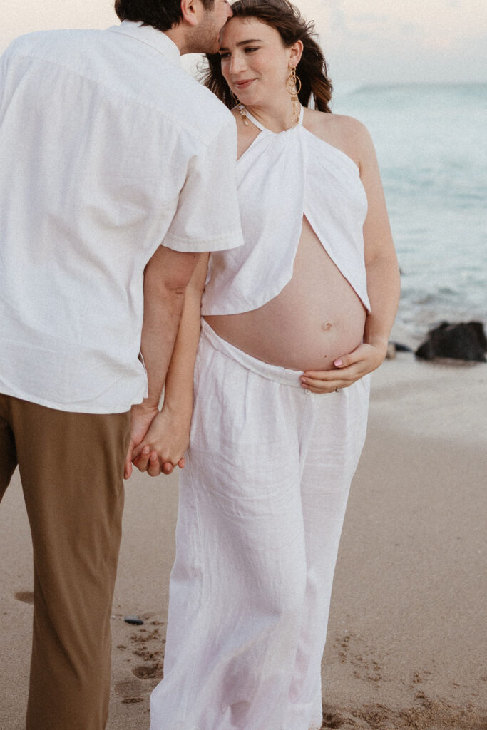 Oahu Maternity Photos at Kaena Point Trail: A Calm and Intimate Sunrise Session