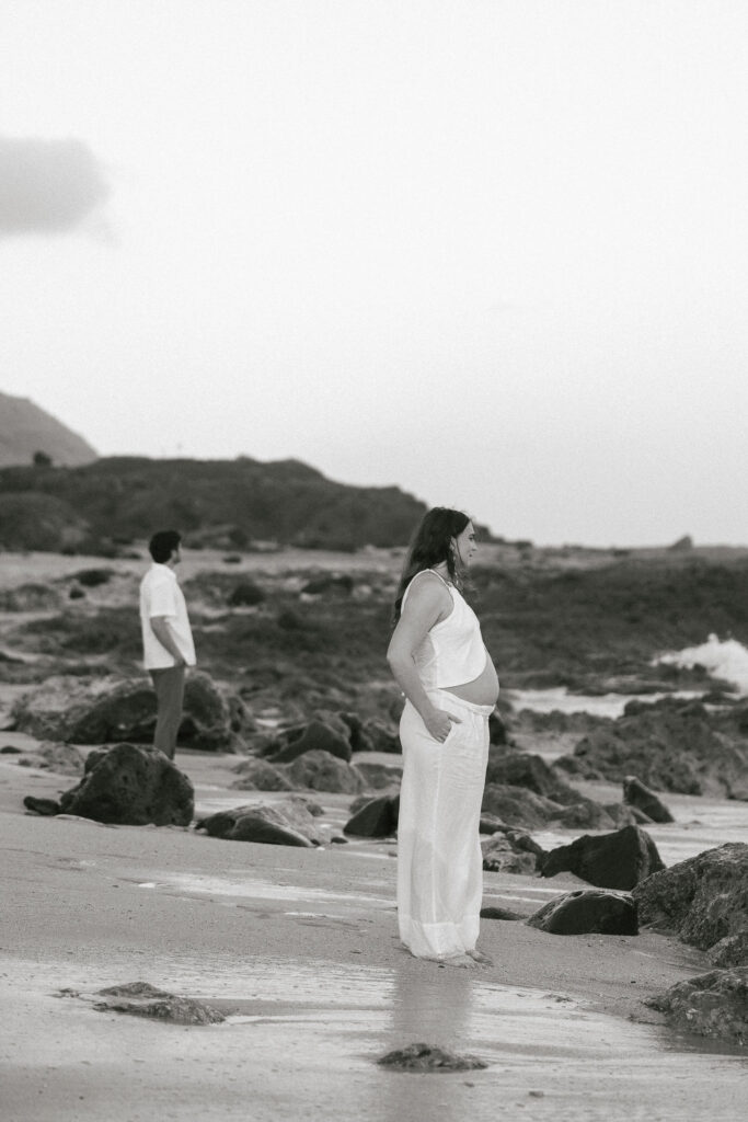Oahu Maternity Photos at Kaena Point Trail: A Calm and Intimate Sunrise Session