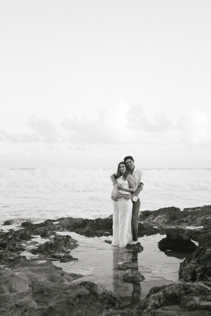 Oahu Maternity Photos at Kaena Point Trail: A Calm and Intimate Sunrise Session
