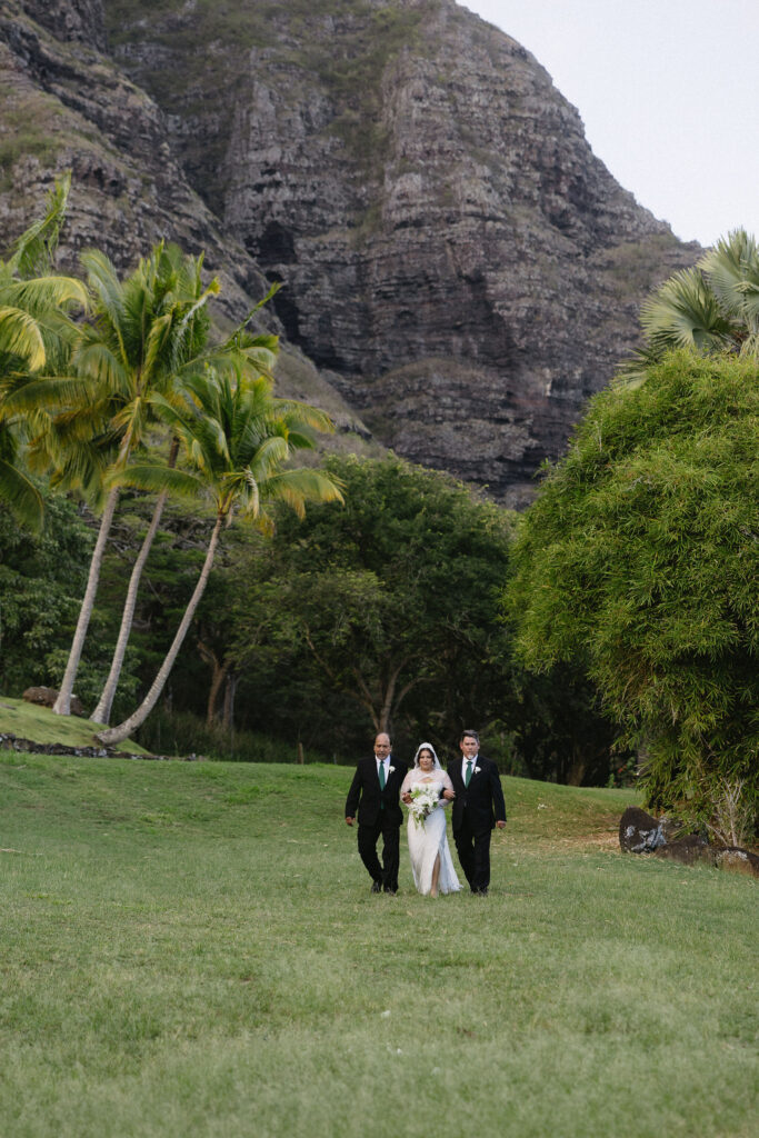 cute picture of the bride walking down the aisle