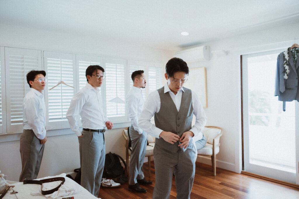 groom getting ready for his dream wedding ceremony