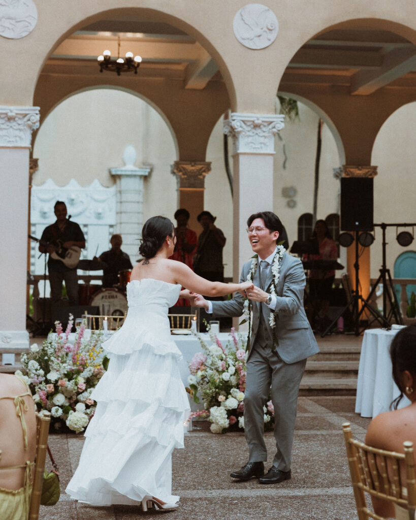 fun wedding reception party in hawaii