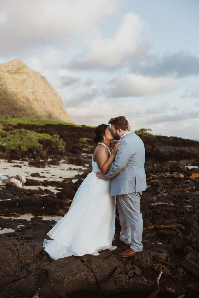 cute picture of the bride and groom at their dream bridal portraits