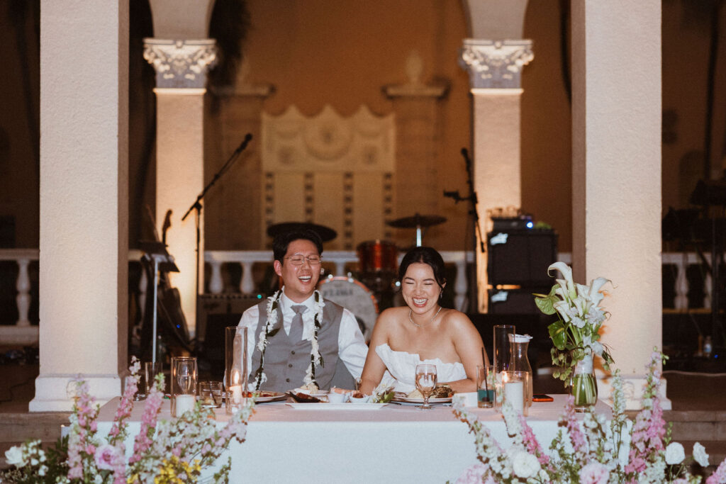 newlyweds at their dream wedding reception