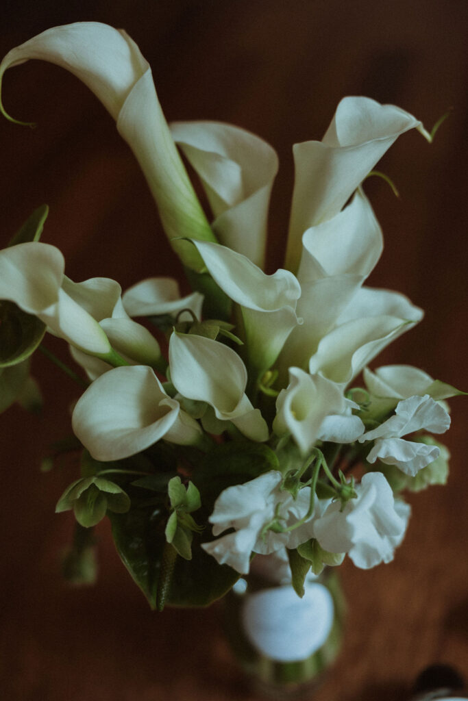 beautiful closeup shot of the wedding bouquet