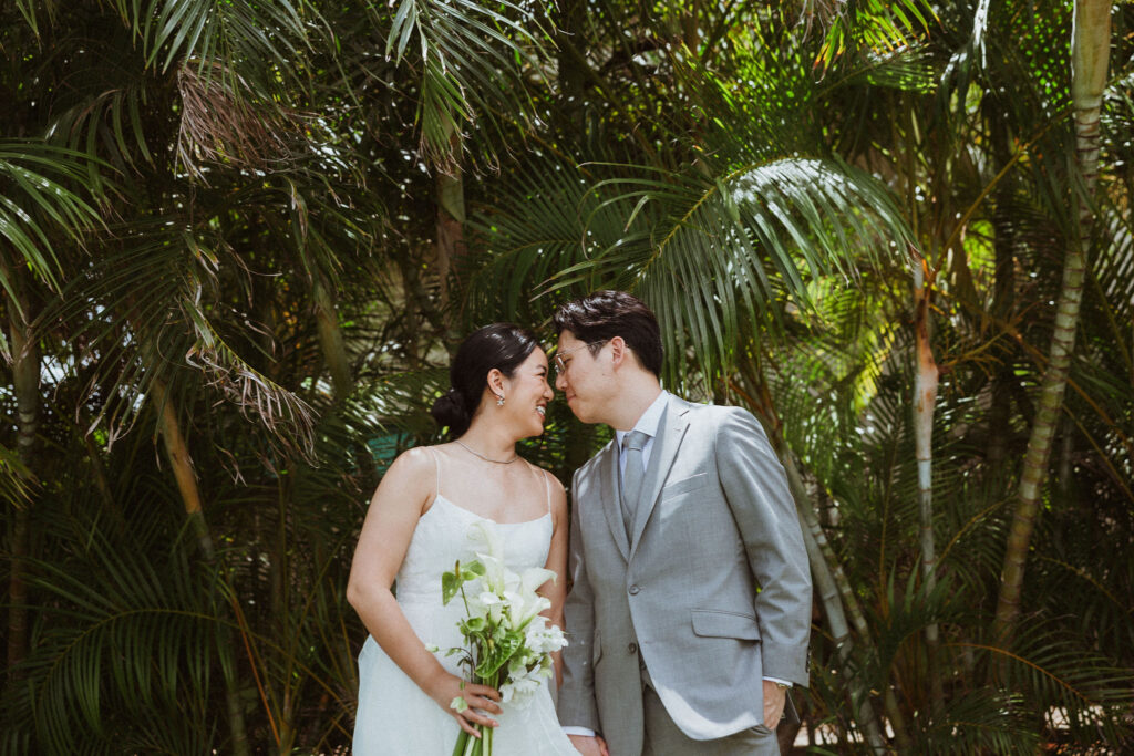 Intimate Honolulu Wedding at Café Julia with a Backyard Hawaii Ceremony