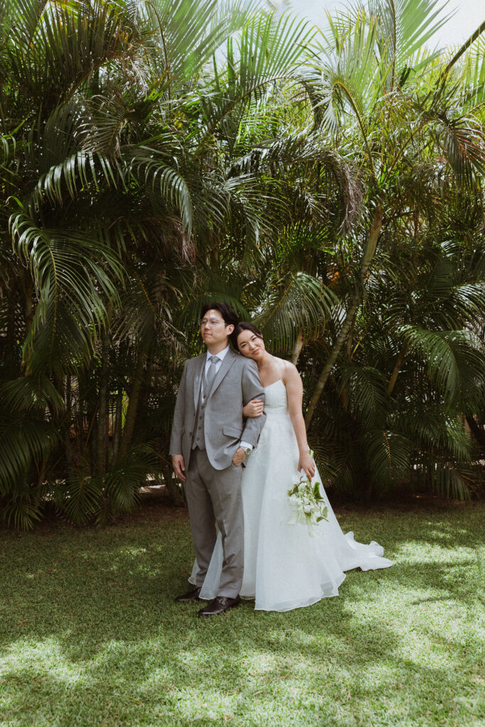 Intimate Honolulu Wedding at Café Julia with a Backyard Hawaii Ceremony