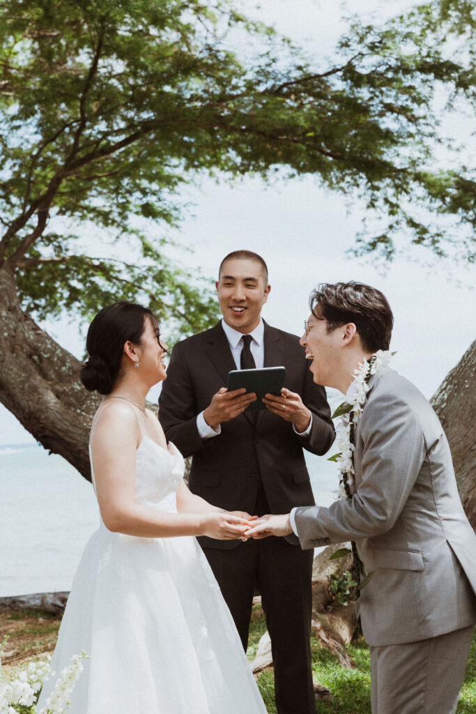 bride and groom emotional at their dream ceremony
