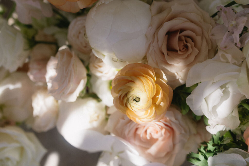 stunning floras at the intimate wedding