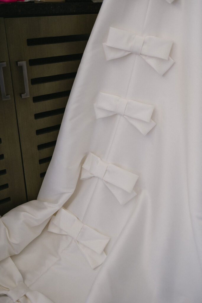 beautiful details of the wedding dress