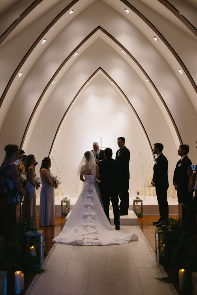 cute picture of the bride and her dad walking down the aisle