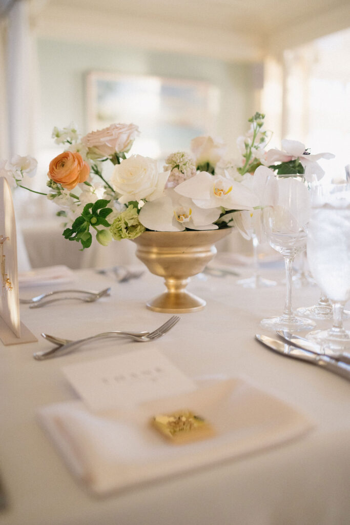 stunning floras at the wedding reception