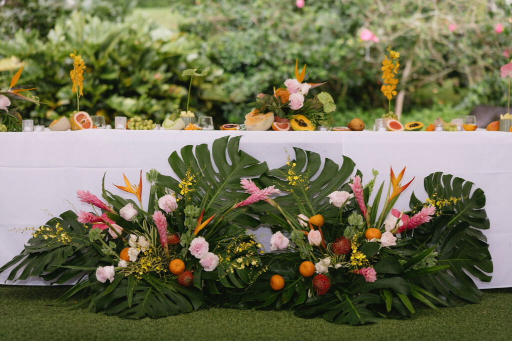 beautiful florals at the wedding reception