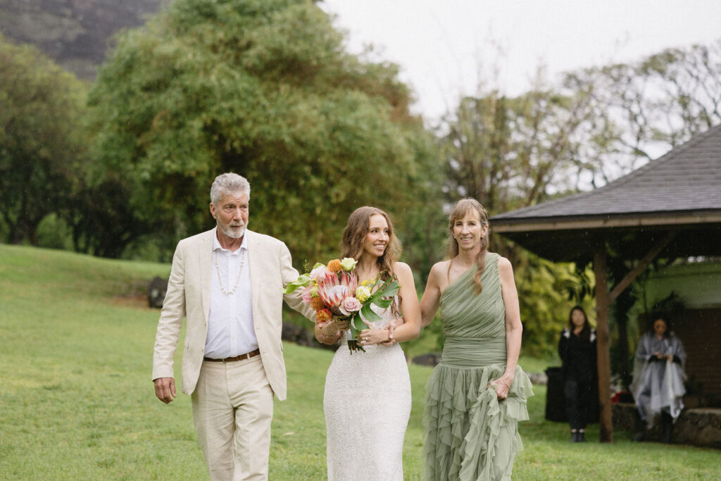 cute picture of the bride walking down the aisle