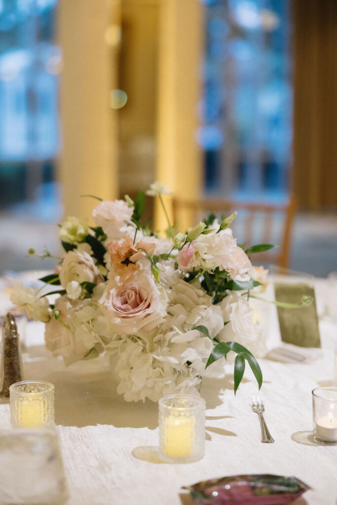 stunning floras at the wedding reception