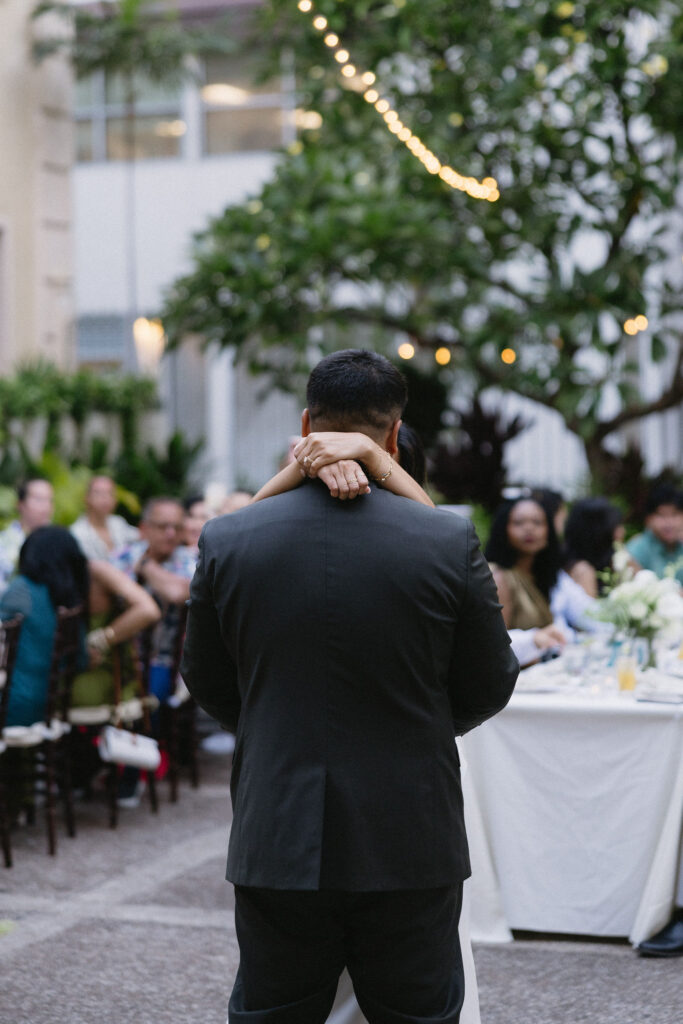 intimate first dance at the wedding reception