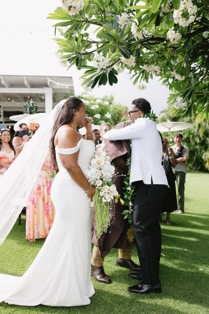 bride emotional walking down the aisle