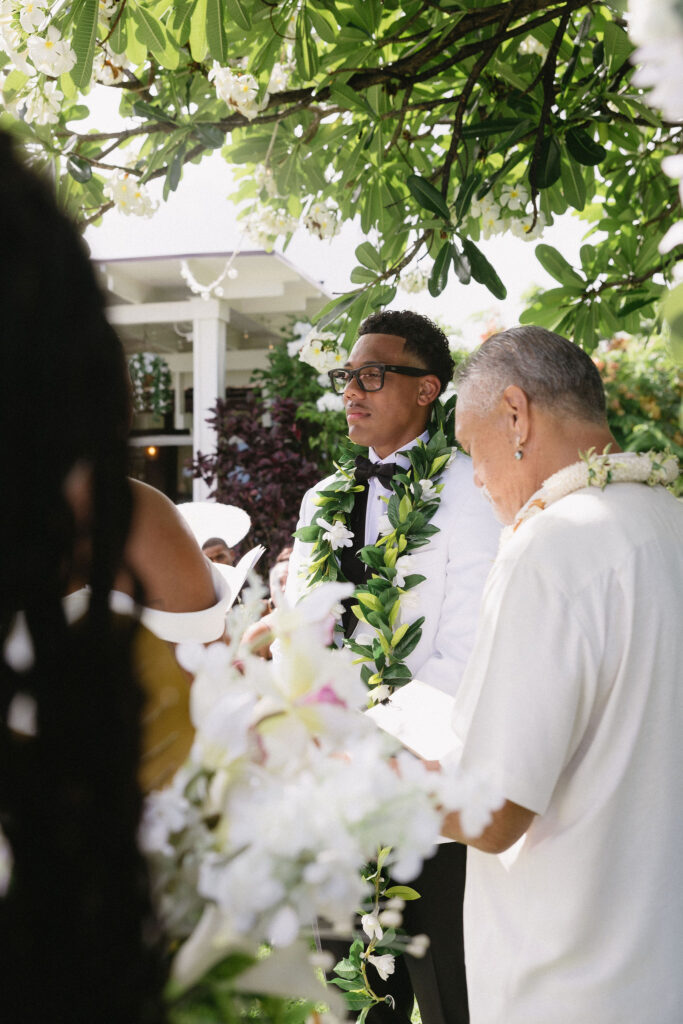bride and groom at their intimate wedding ceremony