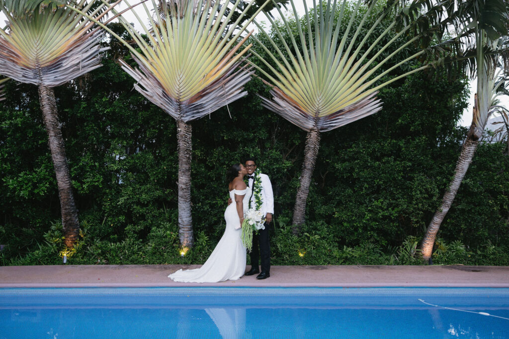 cute picture of the newlyweds hugging
